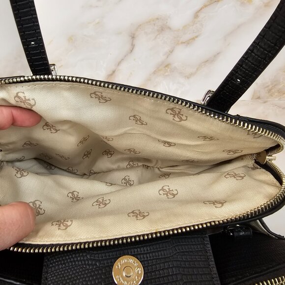 Guess Huntley Small Cali Satchel, Black - Picture 4 of 9